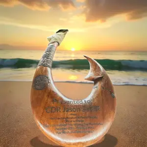 16” Custom Engraved Maui Hook | Personalized Polynesian Fish Hook Keepsake by AlohacoinsShop