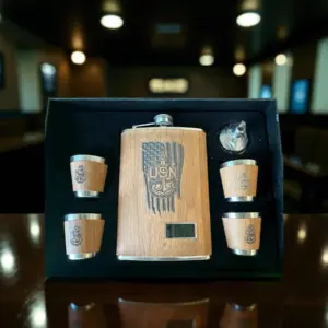 Flask sets engraved, island chiefs, Submarine Qualified, and others available by AlohacoinsShop